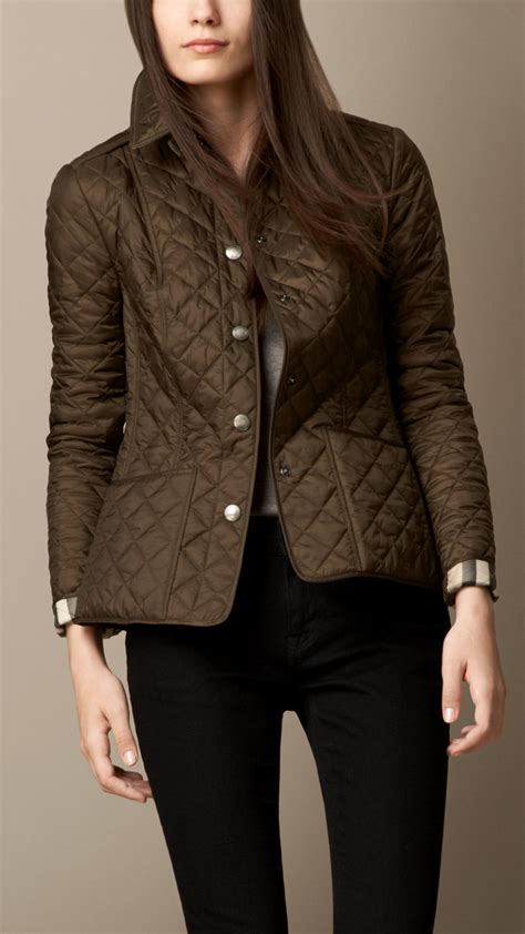 burberry diamond quilted jacket green|burberry diamond quilted jacket women's.